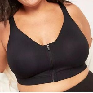 {Old Navy} "High Support Powersoft Zip Front Sports Bra" Black Blackjack